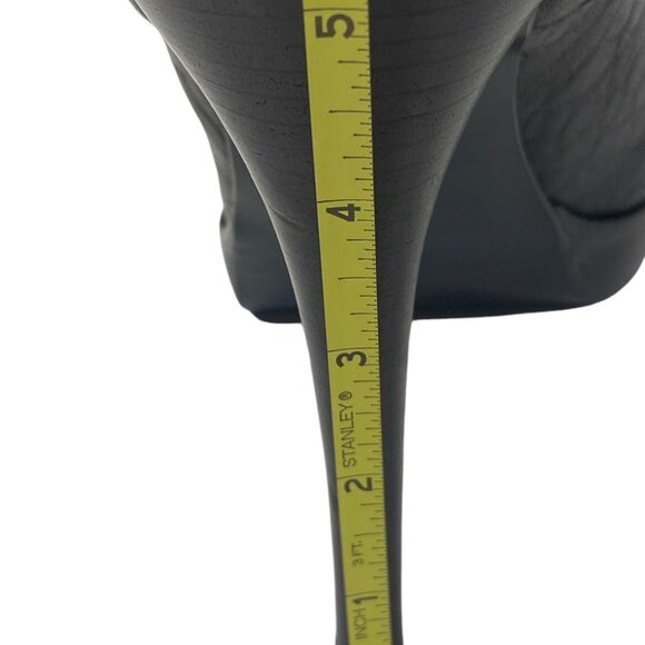 Tory Burch Black Leather Double Drawstring Cap Toe Stiletto Booties - Picture 5 of 8